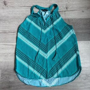 Banana Republic Teal Geometric Halter Tank Top
